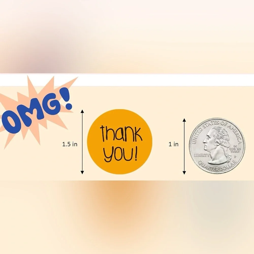 300 Thank You Stickers 1.5” - Picture 2 of 2
